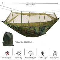 Hamac de Camping avec Moustiquaire en Nylon de Parachute, 260 x 140 cm, Bâche en Option, vue 3