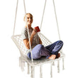 Chaise Hamac en Macramé Blanc Cassé, Corde de Coton à Franges, 150 kg