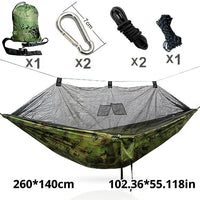 Hamac de Camping Double avec Moustiquaire, Nylon 210T, 260 x 140 cm, 3 Coloris, vue 7