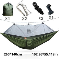 Hamac de Camping Double avec Moustiquaire, Nylon 210T, 260 x 140 cm, 3 Coloris, vue 8