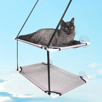 Hamac pour Chat de Fenêtre à Ventouses, Simple ou Double Étage, Maille et Sangles, 51 x 31 cm, vue 2