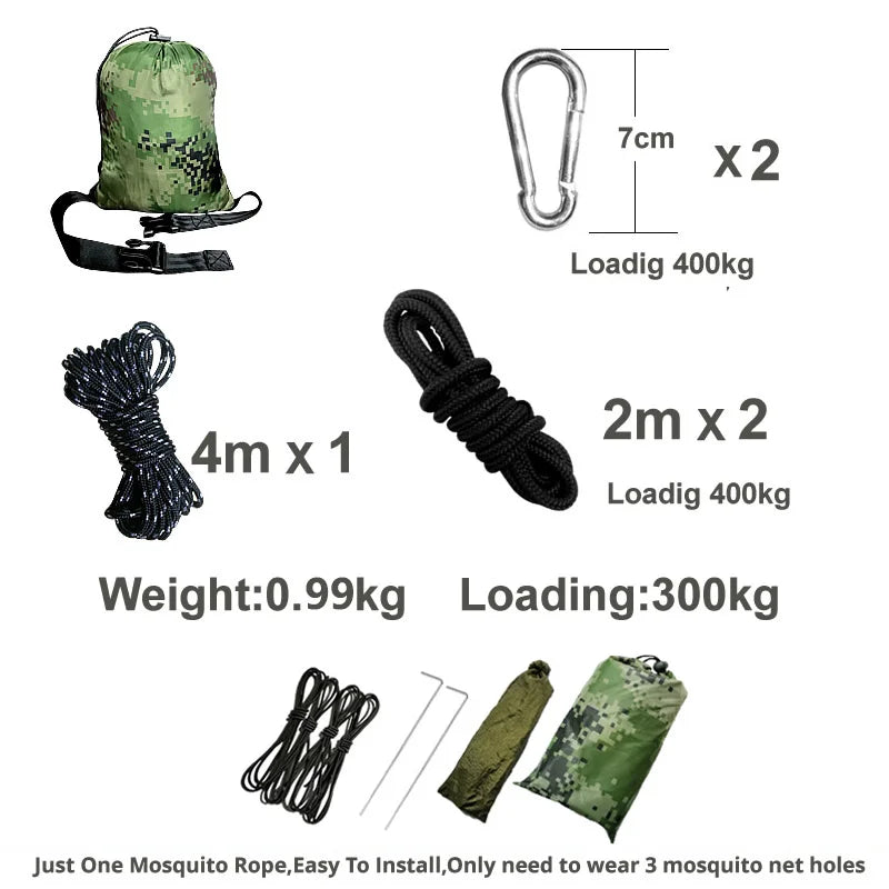 Hamac de camping avec moustiquaire 260 x 140 cm et bâche de protection, à la pièce, vue 6