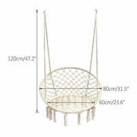 Chaise Hamac Ronde en Corde de Coton 80 cm, Écru ou Noir, avec ou sans Guirlande, vue 3