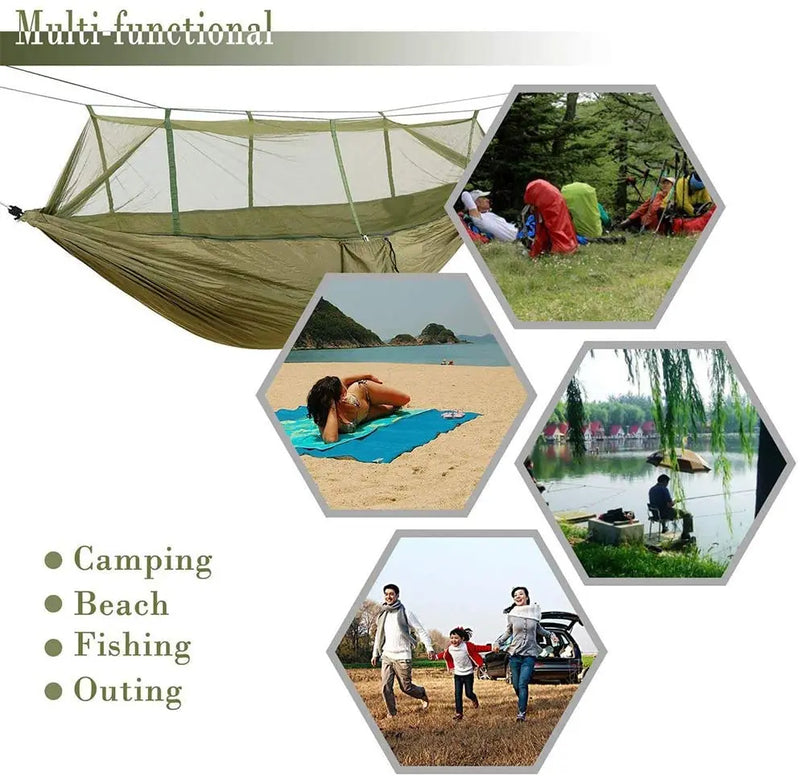 Hamac 2 Places avec Moustiquaire en Tissu Parachute, 260 x 140 cm, Bâche en Option, vue 6