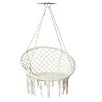 Chaise Hamac Ronde en Corde de Coton 80 cm, Écru ou Noir, avec ou sans Guirlande, vue 10
