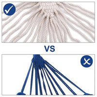 Hamac Double 2 Places en Coton Blanc Cassé, Toile 200 cm, vue 2