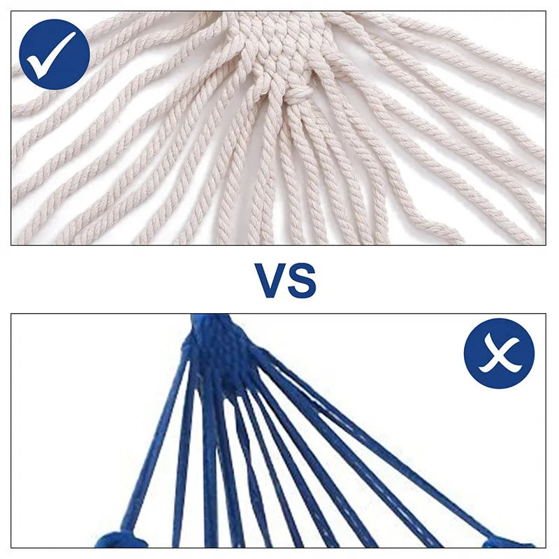 Hamac Double 2 Places en Coton Blanc Cassé, Toile 200 cm, vue 2