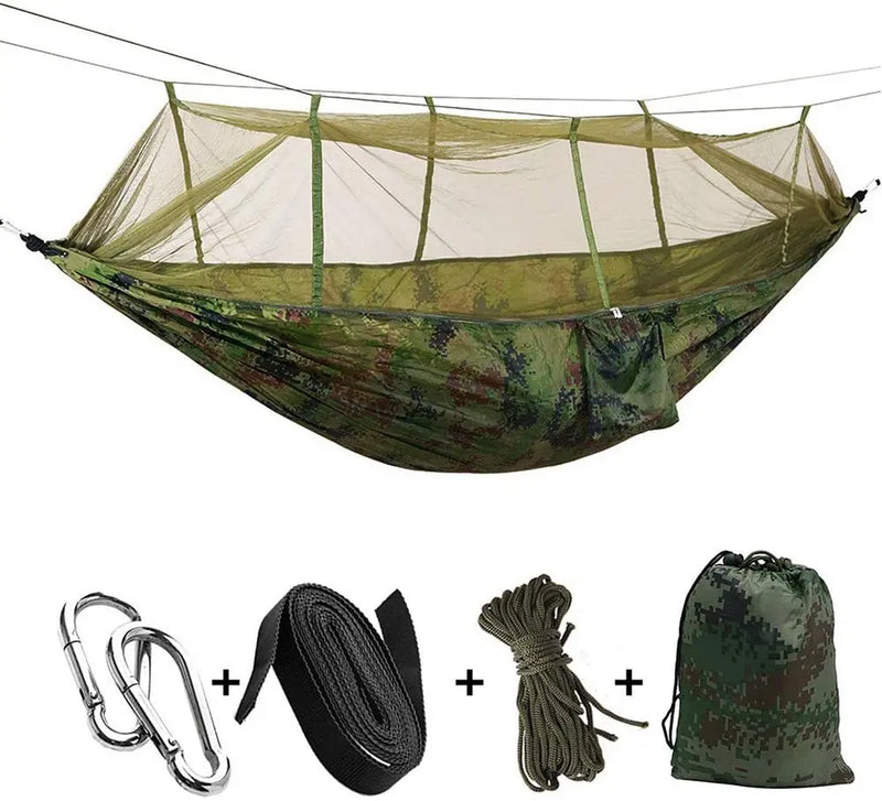 Hamac 2 Places avec Moustiquaire en Tissu Parachute, 260 x 140 cm, Bâche en Option, vue 7