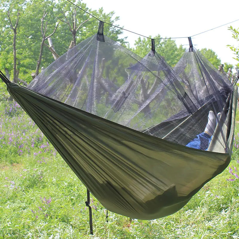 Hamac de Camping Double avec Moustiquaire, Nylon 210T, 260 x 140 cm, 3 Coloris, vue 2