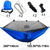 Hamac de Camping Double avec Moustiquaire, Nylon 210T, 260 x 140 cm, 3 Coloris, vue 9