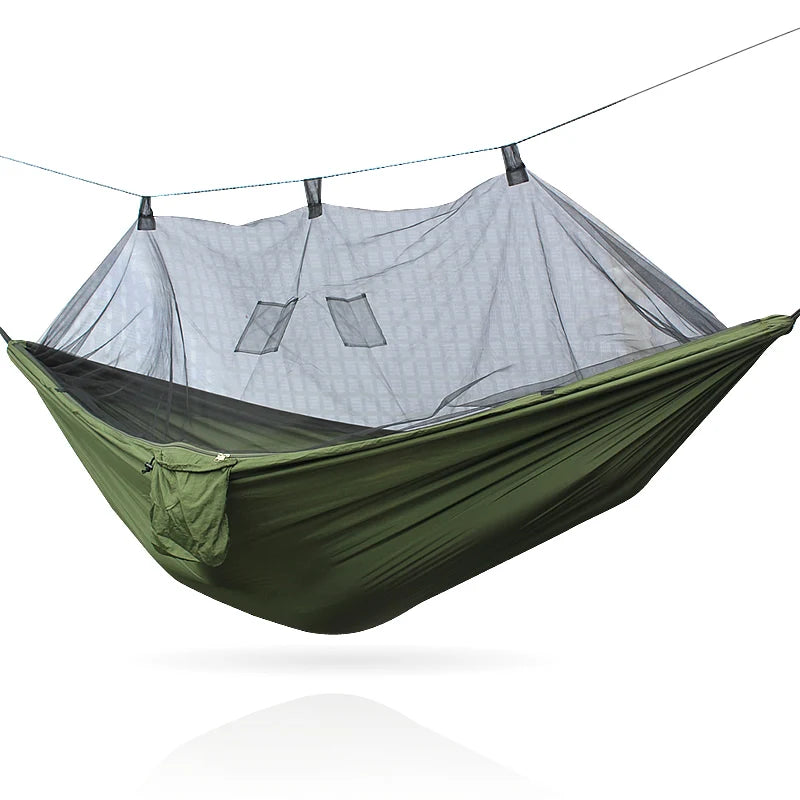 Hamac de Camping Double avec Moustiquaire, Nylon 210T, 260 x 140 cm, 3 Coloris, vue 6