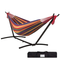 Hamac Double en Coton Rayé avec Support en Acier 9 Pieds et Sac de Transport, vue 11