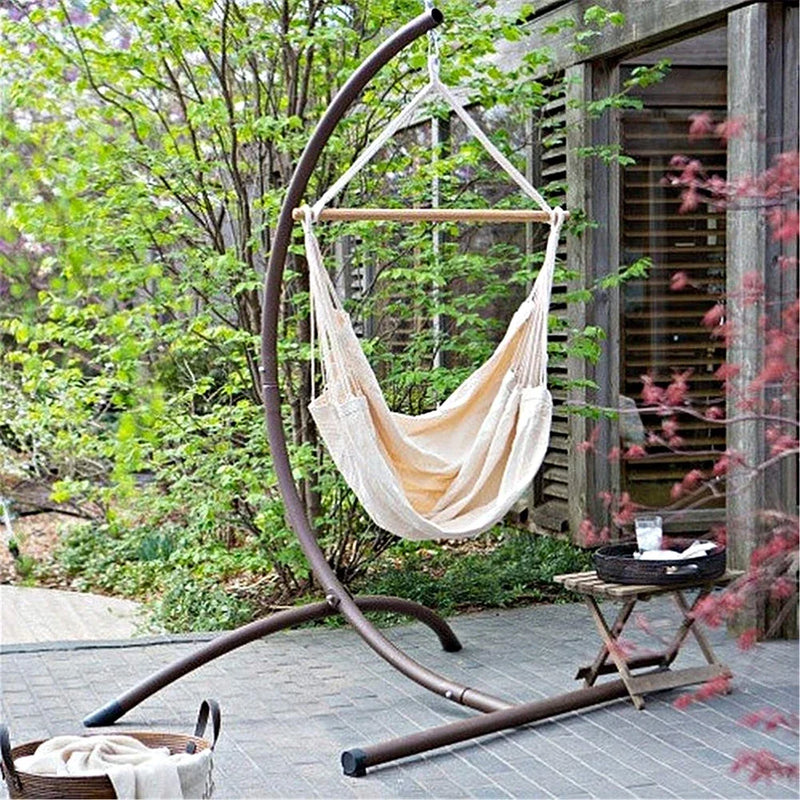 Chaise Hamac Suspendue en Coton, Sans Barre, 130 x 100 cm, Rayée ou à Franges, vue 5