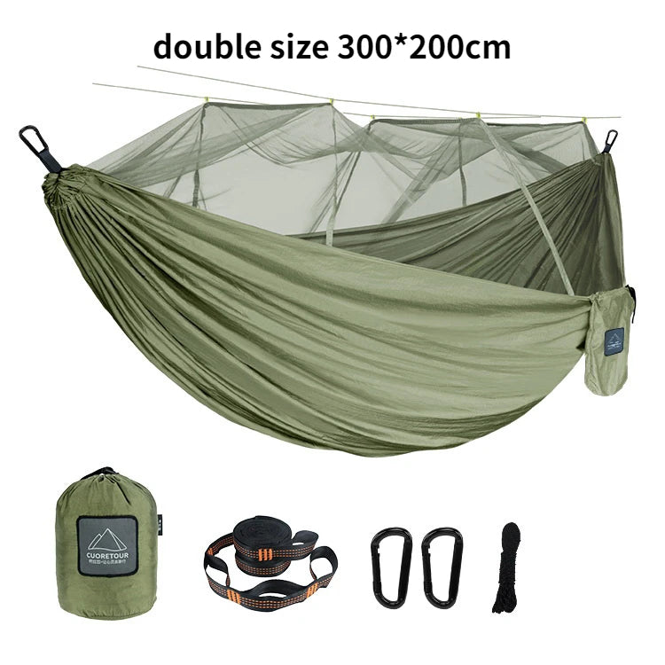 Hamac de Camping avec Moustiquaire en Nylon, 1 ou 2 Places, Sangles, vue 14