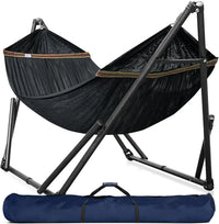 Hamac sur Pied Pliable 2 Places, Barres en Bois et Sac de Transport, vue 9