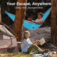 Hamac de camping portable en nylon 210T, simple 270 x 140 cm ou double 300 x 200 cm, vue 4