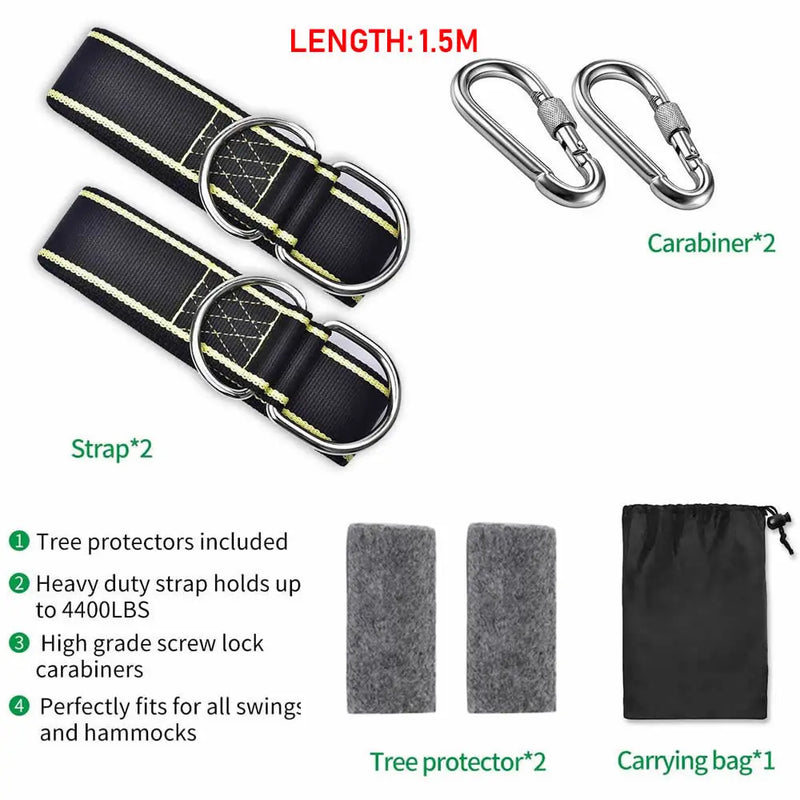 Kit de sangles pour hamac de 150 cm avec mousquetons, 5 à 8 pièces, vue 8