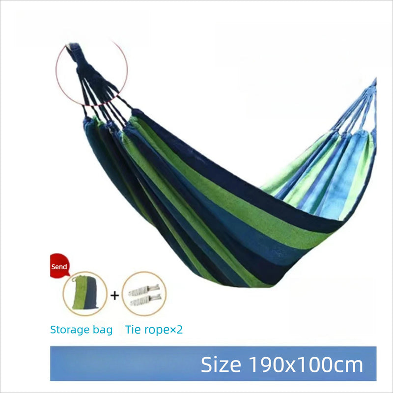 Hamac Double en Toile de Coton Anti-Basculement avec Cordes, 2 Places, 190 x 100 cm, vue 8