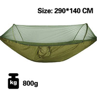 Hamac de camping double avec moustiquaire, sangles et bâche en option, vue 2
