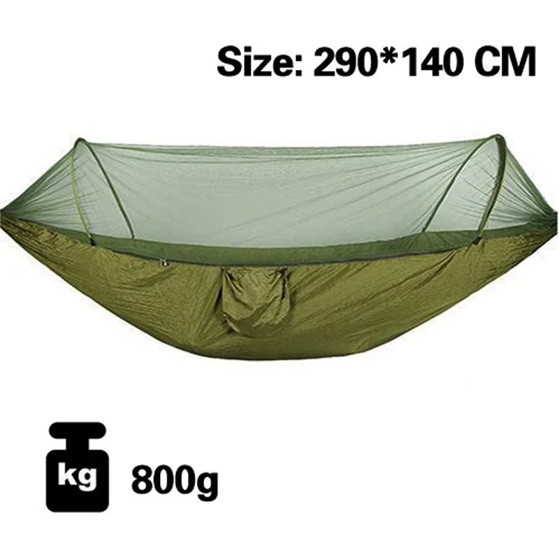 Hamac de camping double avec moustiquaire, sangles et bâche en option, vue 2
