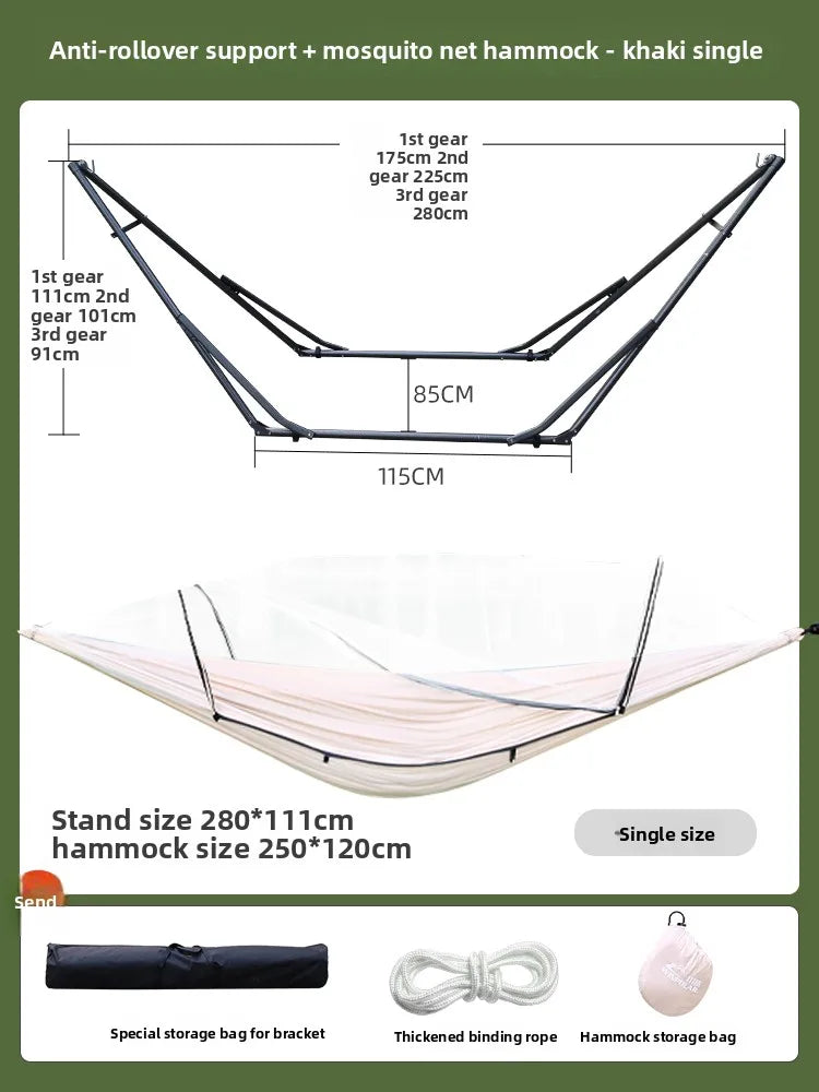 Hamac sur Pied Pliable en Acier, Moustiquaire, Toile ou Fauteuil, 15 Modèles, vue 6