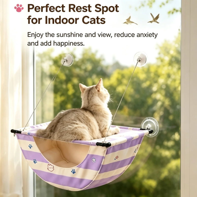 Hamac pour Chat de Fenêtre Suspendu avec Poche de Rangement, Ventouses, 4 Motifs, vue 2