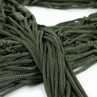 Hamac Filet de Camping en Corde de Nylon Vert Militaire avec Anneaux Métalliques, vue 6