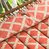Hamac sur Pied en Bois Courbé avec Toile Matelassée Orange et Oreiller, vue 5