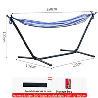 Hamac sur Pied 1 Place, Toile de Coton Rayée, Support 260 cm, vue 8