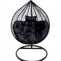 Fauteuil Suspendu Œuf Tressé sur Pied Métal, Charge 150 kg, 6 Modèles