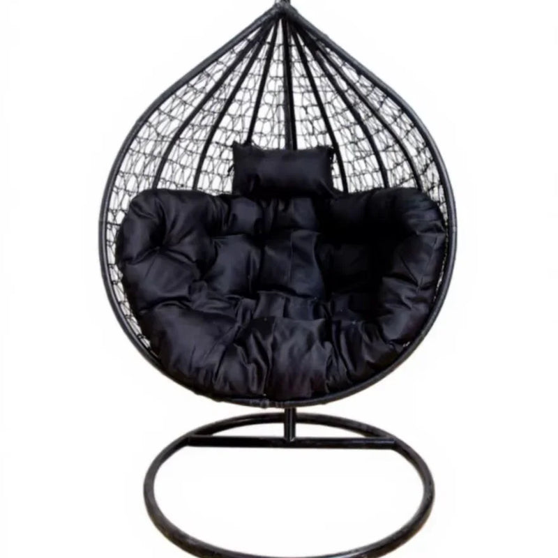 Fauteuil Suspendu Œuf Tressé sur Pied Métal, Charge 150 kg, 6 Modèles