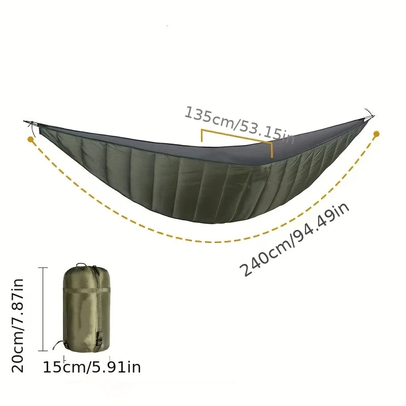 Sous-Couette Isolante pour Hamac, Coupe-Vent, 240 x 135 cm, avec Sac et 2 Mousquetons, vue 5
