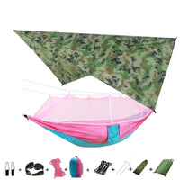 Hamac de Camping Double Moustiquaire, Bâche Imperméable et Sangles, 260 x 140 cm, vue 9