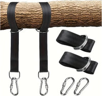 Sangles d'Arbre de 50 cm avec Anneaux en D et Mousquetons Vissants pour Hamac et Balançoire, vue 8