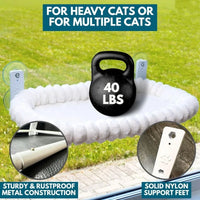 Hamac pour Chat de Fenêtre en Peluche Réversible, Cadre Métal Pliable, 4 Ventouses, 60 x 34 cm, vue 2