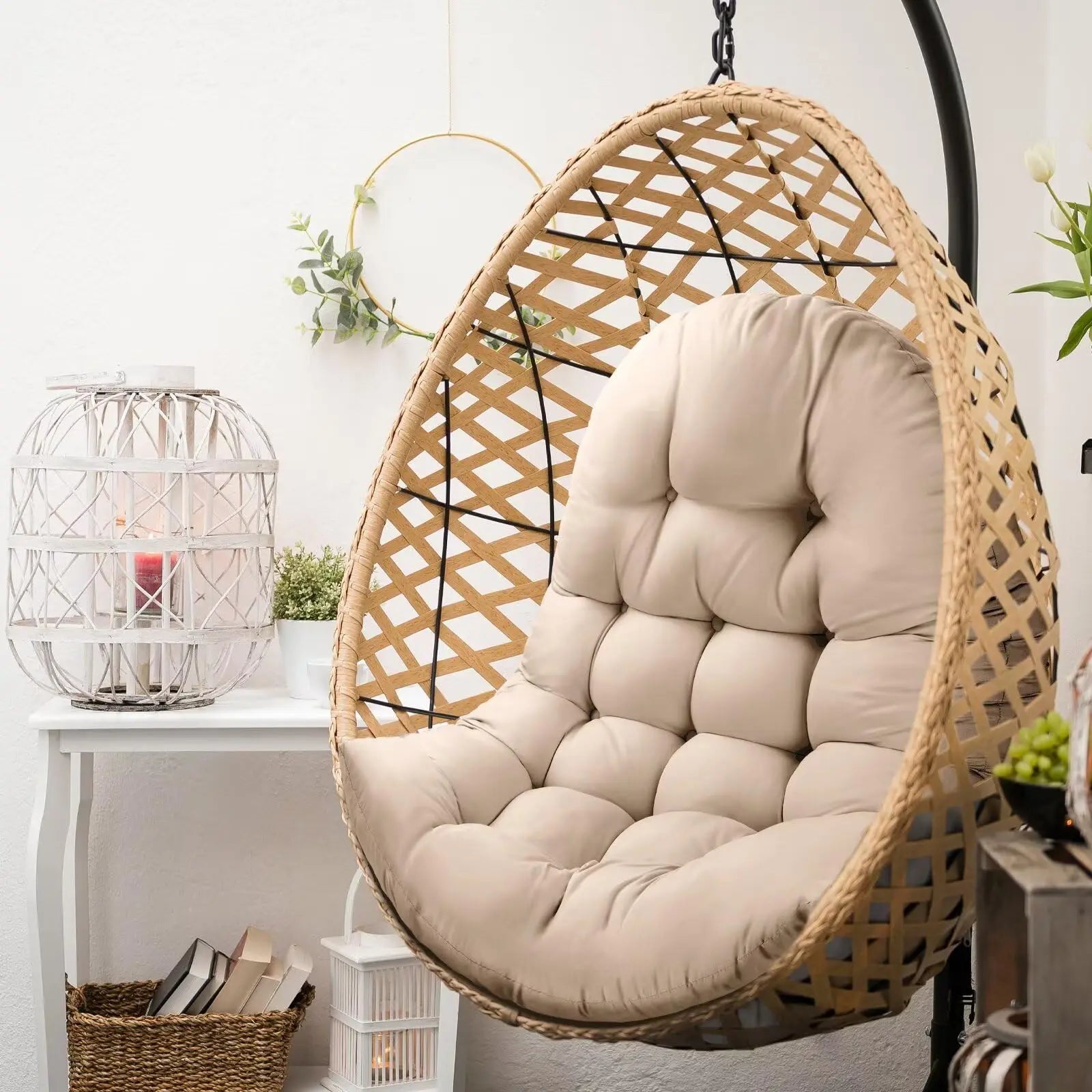 Coussin Fauteuil Œuf Suspendu 120 x 82 cm, Garnissage 1,5 ou 1,9 kg