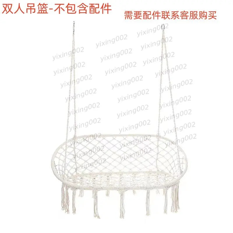 Chaise Hamac Suspendue en Corde de Coton à Franges, 1 ou 2 Places, vue 2