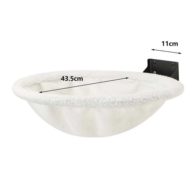 Hamac pour Chat Mural Pliable en Métal et Maille, Coupole de 43,5 cm, Noir ou Blanc, vue 7