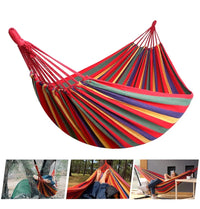Hamac en Toile Rayée avec Cordes pour Arbres, 80 x 240 cm, Rouge ou Bleu, vue 3