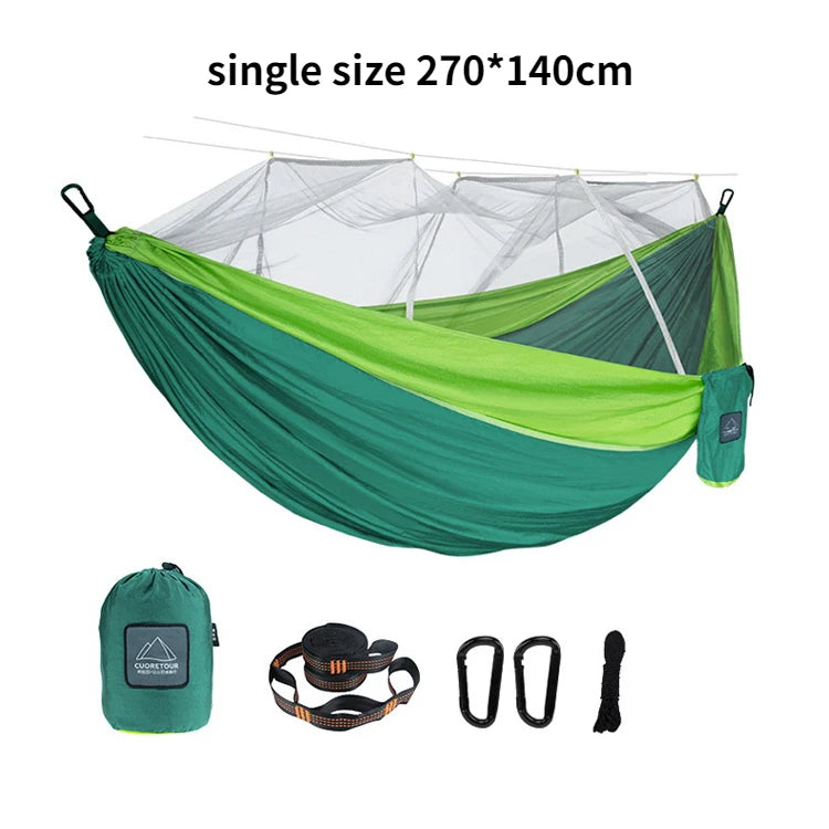 Hamac de Camping avec Moustiquaire en Nylon, 1 ou 2 Places, Sangles, vue 8