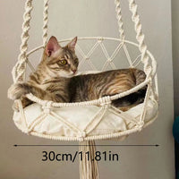 Hamac Chat Suspendu en Macramé de Corde de Coton, 30 ou 40 cm, vue 7