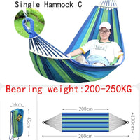 Hamac Rayé à Barre en Toile Coton et Polyester, 1 ou 2 Places, 200 cm, Sac de Rangement, vue 10