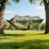 Hamac Moustiquaire de Camping en Nylon, Vert Militaire, 260 x 140 cm, vue 4