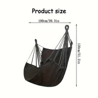Chaise hamac suspendue à double épaisseur de toile, 100 x 130 cm, écru, gris ou noir, vue 6
