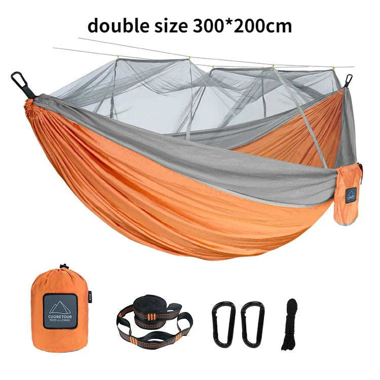 Hamac de Camping avec Moustiquaire en Nylon, 1 ou 2 Places, Sangles, vue 16