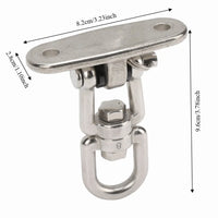 Fixation Hamac Pivotante 360° en Inox 304, Platine 8,2 cm avec Chevilles et Vis, vue 5