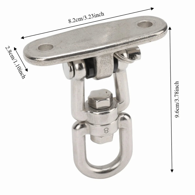 Fixation Hamac Pivotante 360° en Inox 304, Platine 8,2 cm avec Chevilles et Vis, vue 5