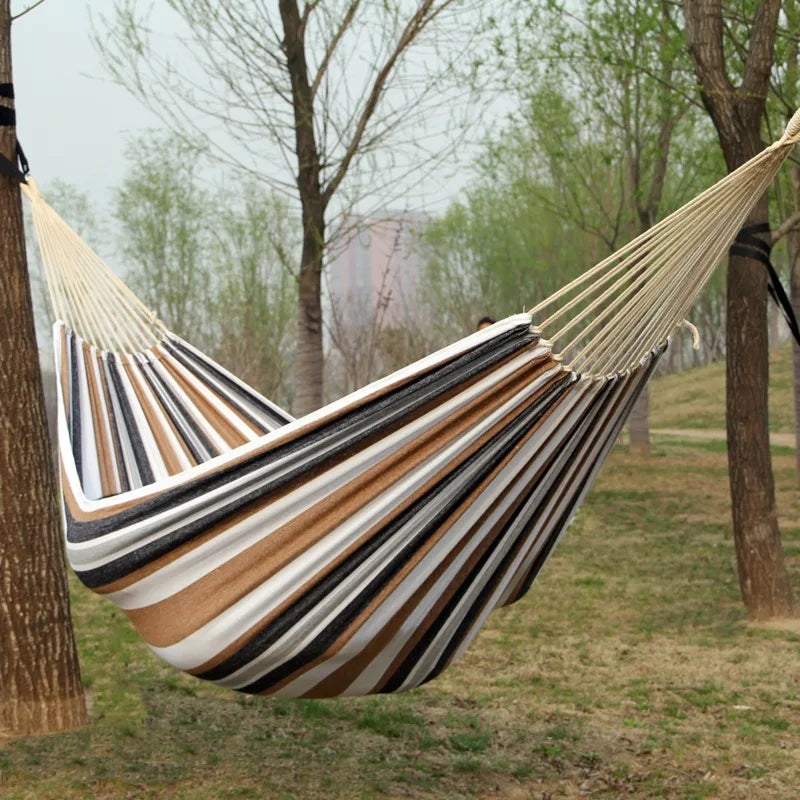 Hamac Double 2 Places en Toile sans Barre, 260 x 150 cm, 3 Coloris