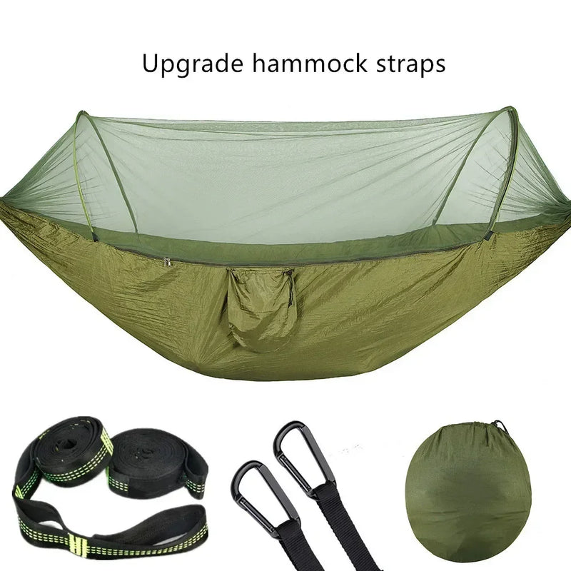 Hamac de Camping Pop-Up avec Moustiquaire, Nylon 210T, 250 x 120 cm, 8 Coloris, vue 9