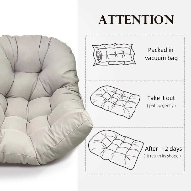 Coussin Fauteuil Œuf Suspendu 120 x 82 cm, Garnissage 1,5 ou 1,9 kg, vue 5